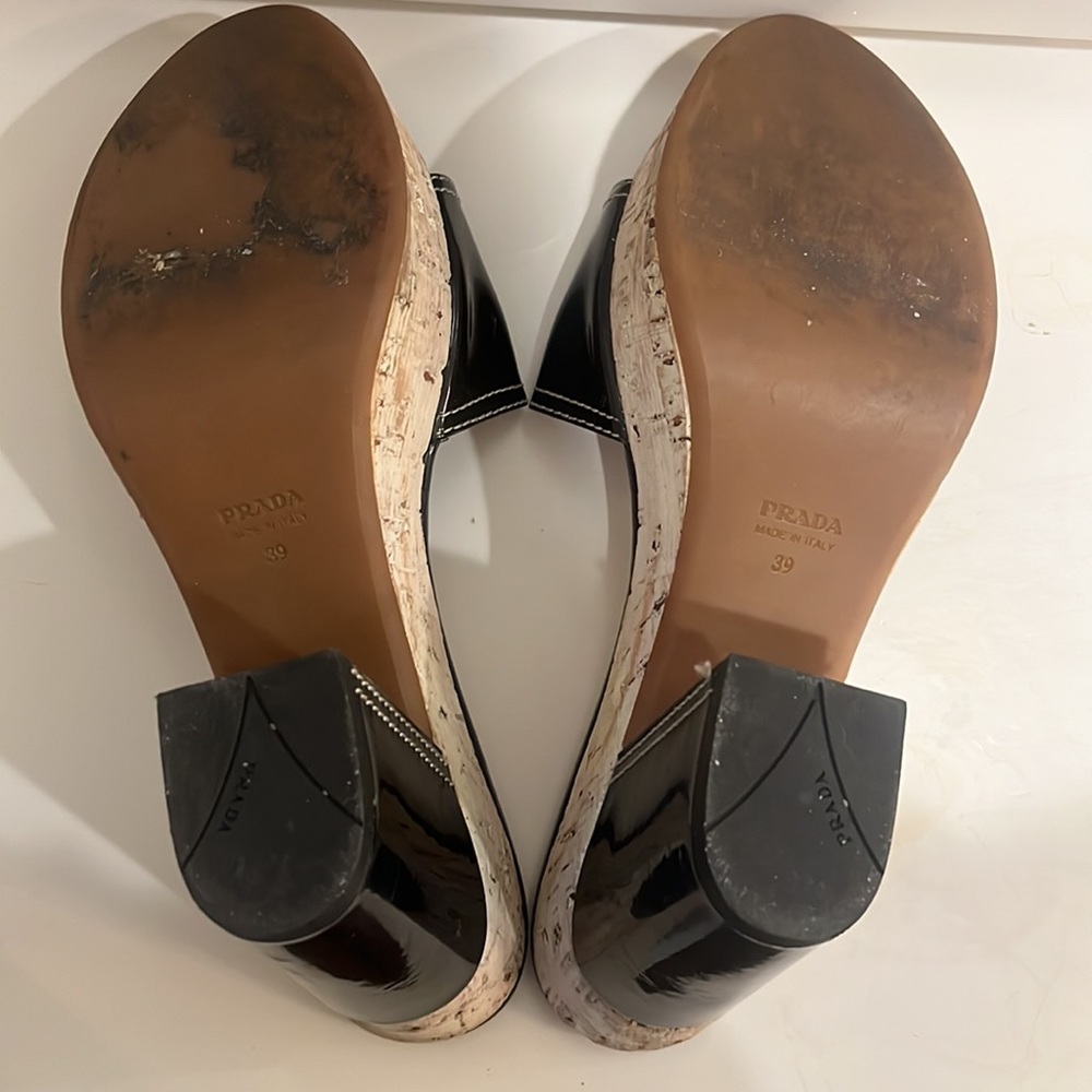 Prada black patent cork heels - Picture 10 of 12